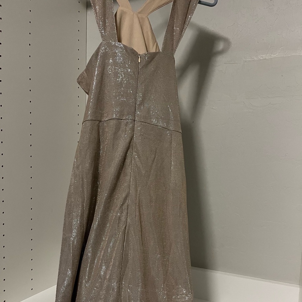 SHEIN shimmer gold sleeveless dress | size 6